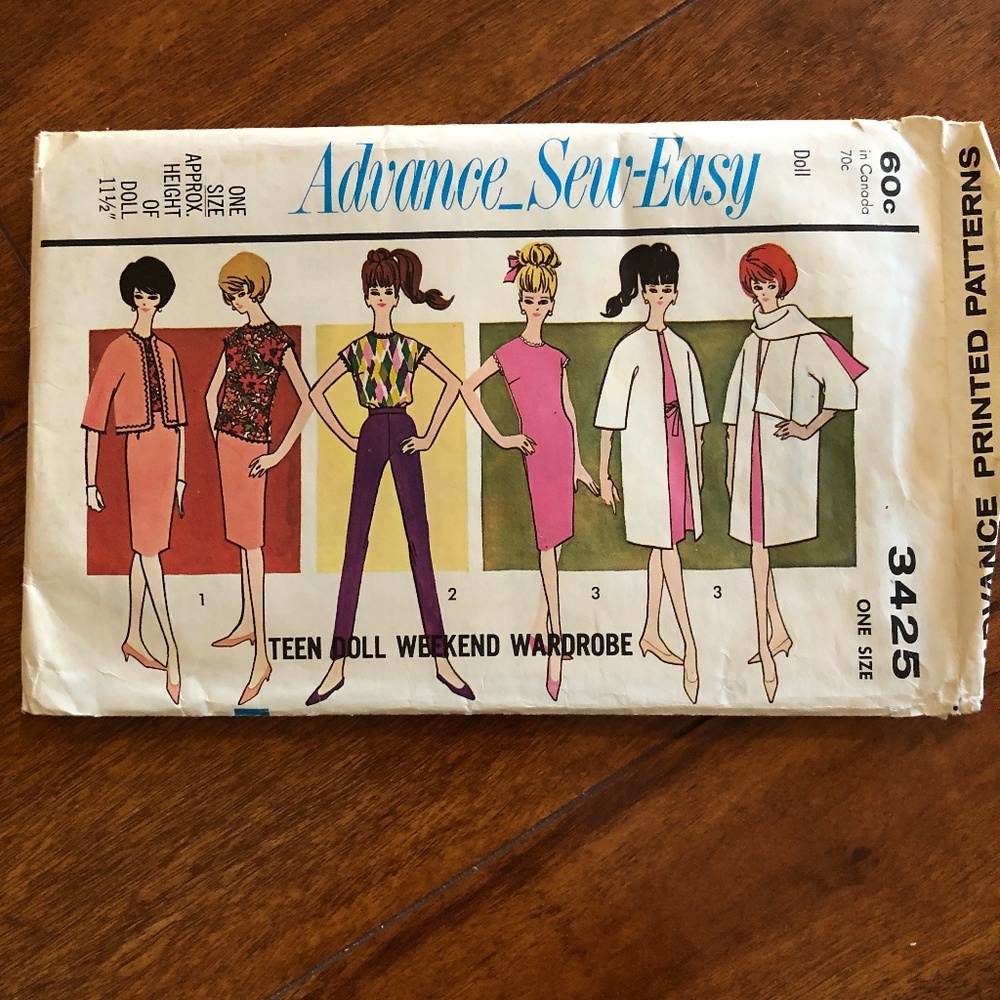 Fashion Doll clothing sewing patterns vintage